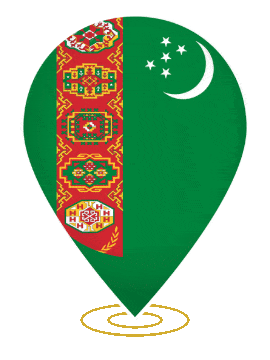 Turkmenistan Drop Pin Ring animated flag GIF
