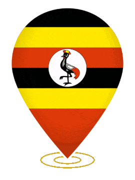 Uganda Drop Pin Ring animated flag GIF