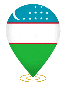 Uzbekistan Drop Pin Ring animated flag GIF