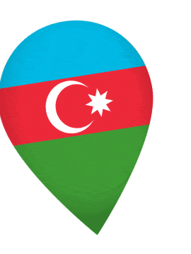Azerbaijan Drop Pin Wobble animated flag GIF