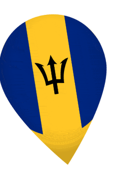 Barbados Drop Pin Wobble animated flag GIF