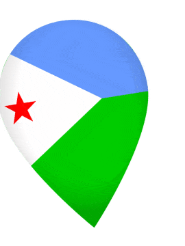 Djibouti Drop Pin Wobble animated flag GIF
