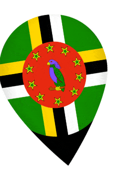 Dominica Drop Pin Wobble animated flag GIF