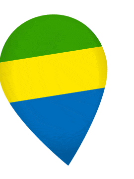 Gabon Drop Pin Wobble animated flag GIF