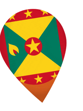 Grenada Drop Pin Wobble animated flag GIF