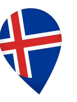 Iceland Drop Pin Wobble animated flag GIF