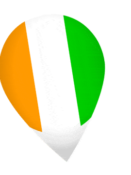 Ivory Coast Drop Pin Wobble animated flag GIF