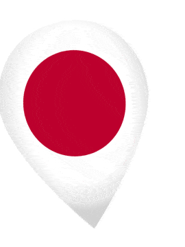 Japan Drop Pin Wobble animated flag GIF