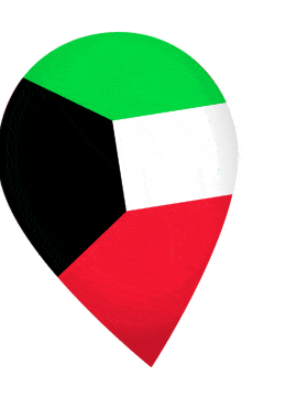 Kuwait Drop Pin Wobble animated flag GIF
