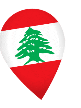Lebanon Drop Pin Wobble animated flag GIF