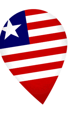 Liberia Drop Pin Wobble animated flag GIF