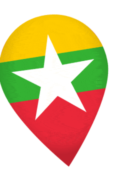 Myanmar Drop Pin Wobble animated flag GIF