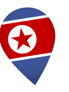 North Korea Drop Pin Wobble animated flag GIF