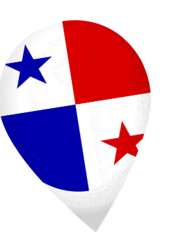 Panama Drop Pin Wobble animated flag GIF