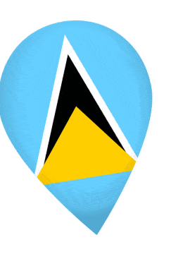 Saint Lucia Drop Pin Wobble animated flag GIF