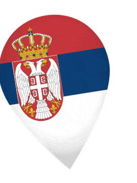 Serbia Drop Pin Wobble animated flag GIF