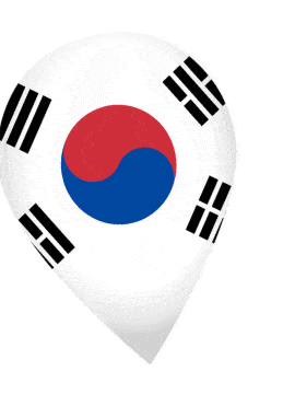 South Korea Drop Pin Wobble animated flag GIF
