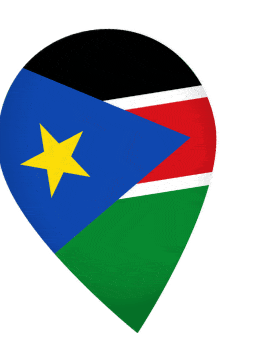 South Sudan Drop Pin Wobble animated flag GIF