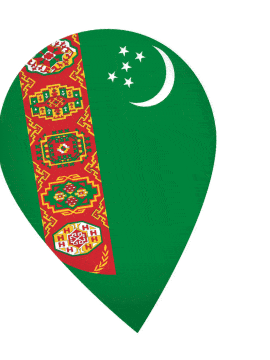 Turkmenistan Drop Pin Wobble animated flag GIF