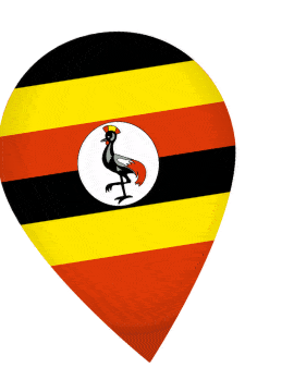 Uganda Drop Pin Wobble animated flag GIF