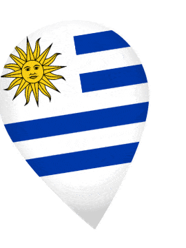 Uruguay Drop Pin Wobble animated flag GIF