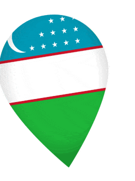 Uzbekistan Drop Pin Wobble animated flag GIF