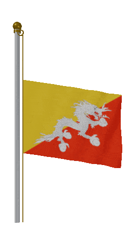 Bhutan Half Mast animated flag GIF