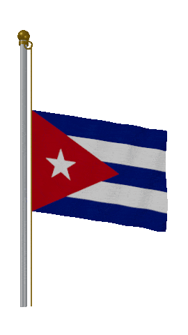 Cuba Half Mast animated flag GIF