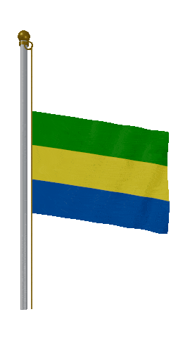 Gabon Half Mast animated flag GIF