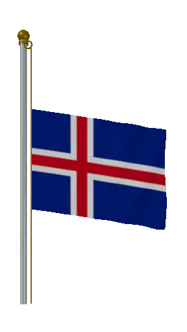 Iceland Half Mast animated flag GIF
