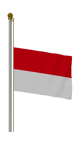 Indonesia Half Mast animated flag GIF