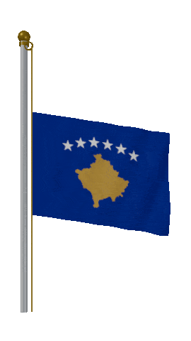 Kosovo Half Mast animated flag GIF