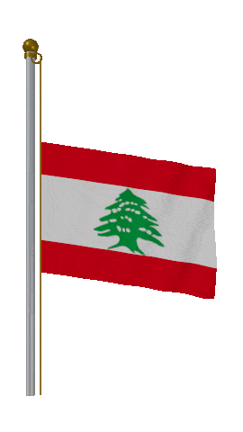 Lebanon Half Mast animated flag GIF