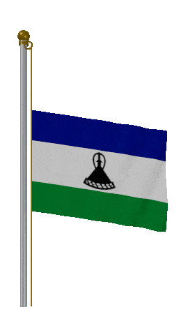 Lesotho Half Mast animated flag GIF