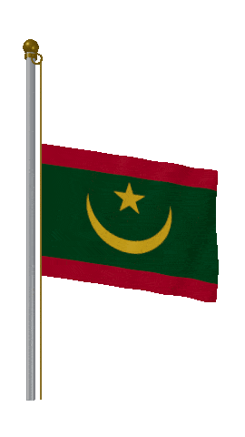 Mauritania Half Mast animated flag GIF