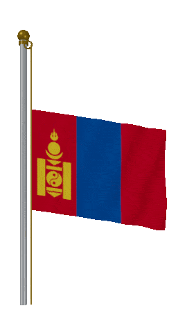 Mongolia Half Mast animated flag GIF