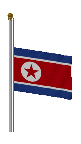 North Korea Half Mast animated flag GIF