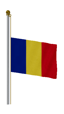 Romania Half Mast animated flag GIF