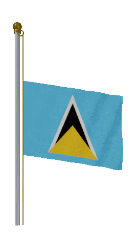 Saint Lucia Half Mast animated flag GIF