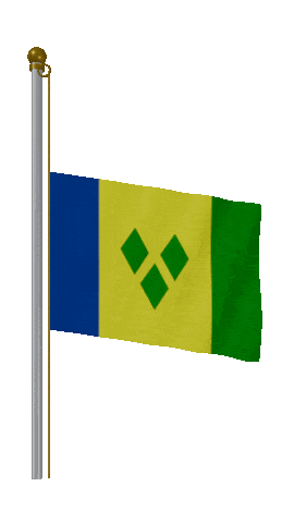Saint Vincent And The Grenadines Half Mast animated flag GIF