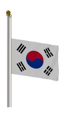 South Korea Half Mast animated flag GIF