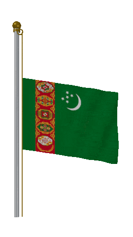 Turkmenistan Half Mast animated flag GIF