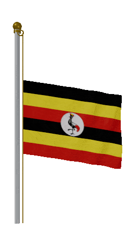 Uganda Half Mast animated flag GIF