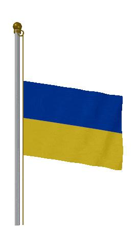 Ukraine Half Mast animated flag GIF
