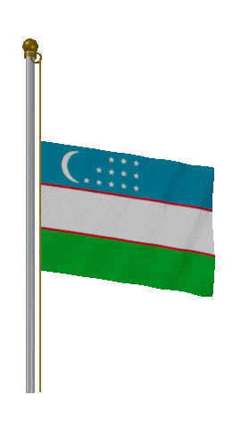 Uzbekistan Half Mast animated flag GIF