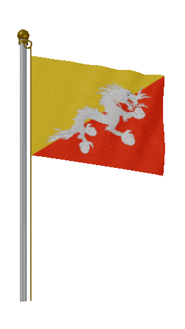 Bhutan Hold Pole animated flag GIF