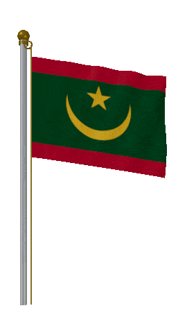 Mauritania Hold Pole animated flag GIF