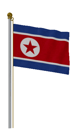 North Korea Hold Pole animated flag GIF