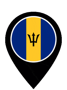 Barbados Pin Bounce animated flag GIF