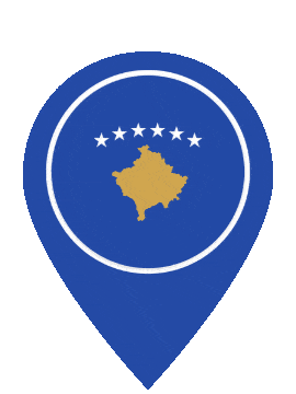 Kosovo Pin Bounce animated flag GIF